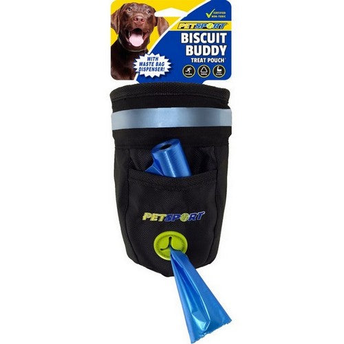 Biscuit Buddy Treat Pouch with Bag Dispenser 1 count by Petsport USA Discount