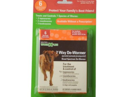 Worm X Plus - Large Dogs 6 Count by Sentry on Sale